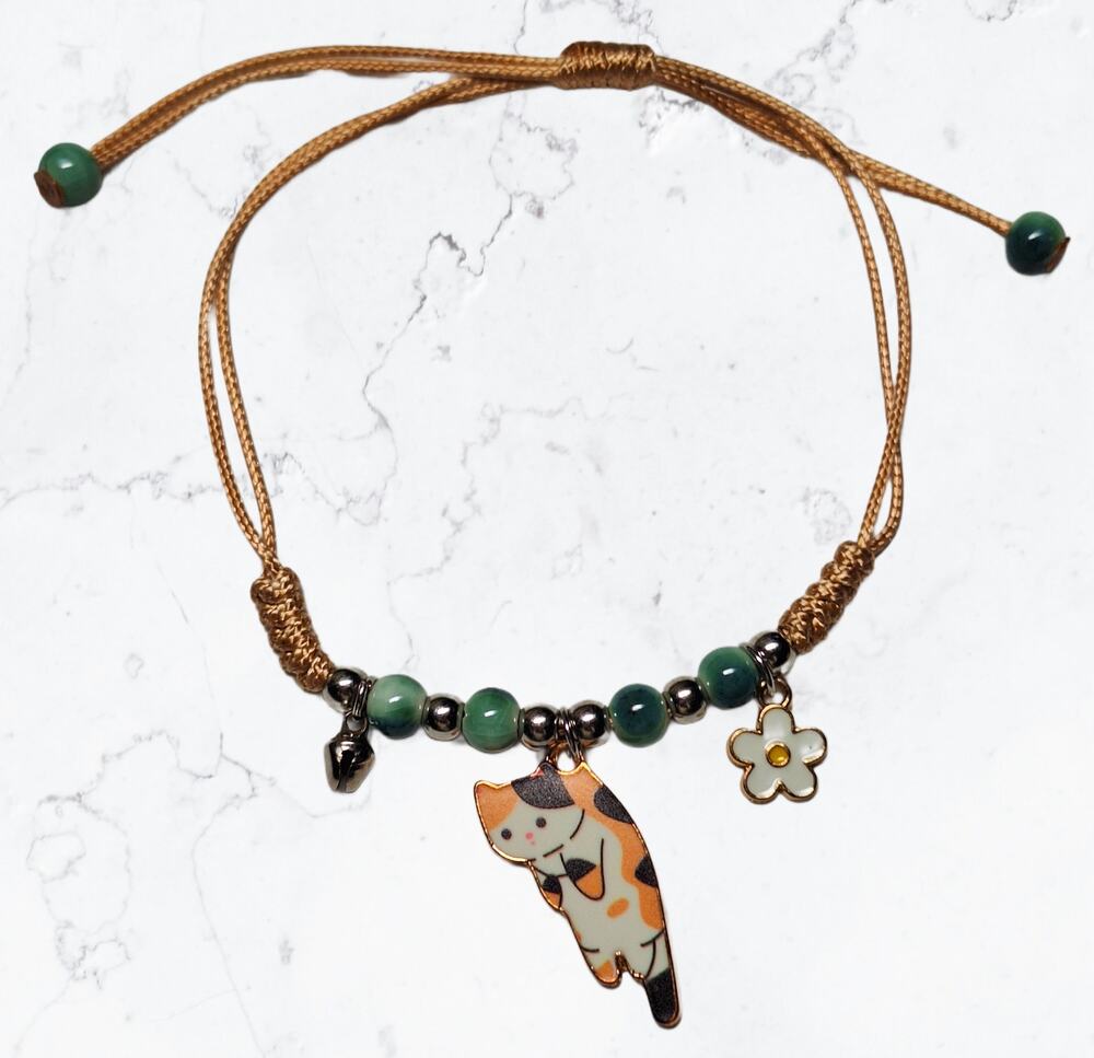 Dangling Tabby Cat Bracelet